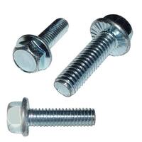 8MSFB6125D6921 M6-1.0 X 25 mm Hex Flange Screw (FT), Serrated, DIN 6921, Class 8.8, Clear Zinc